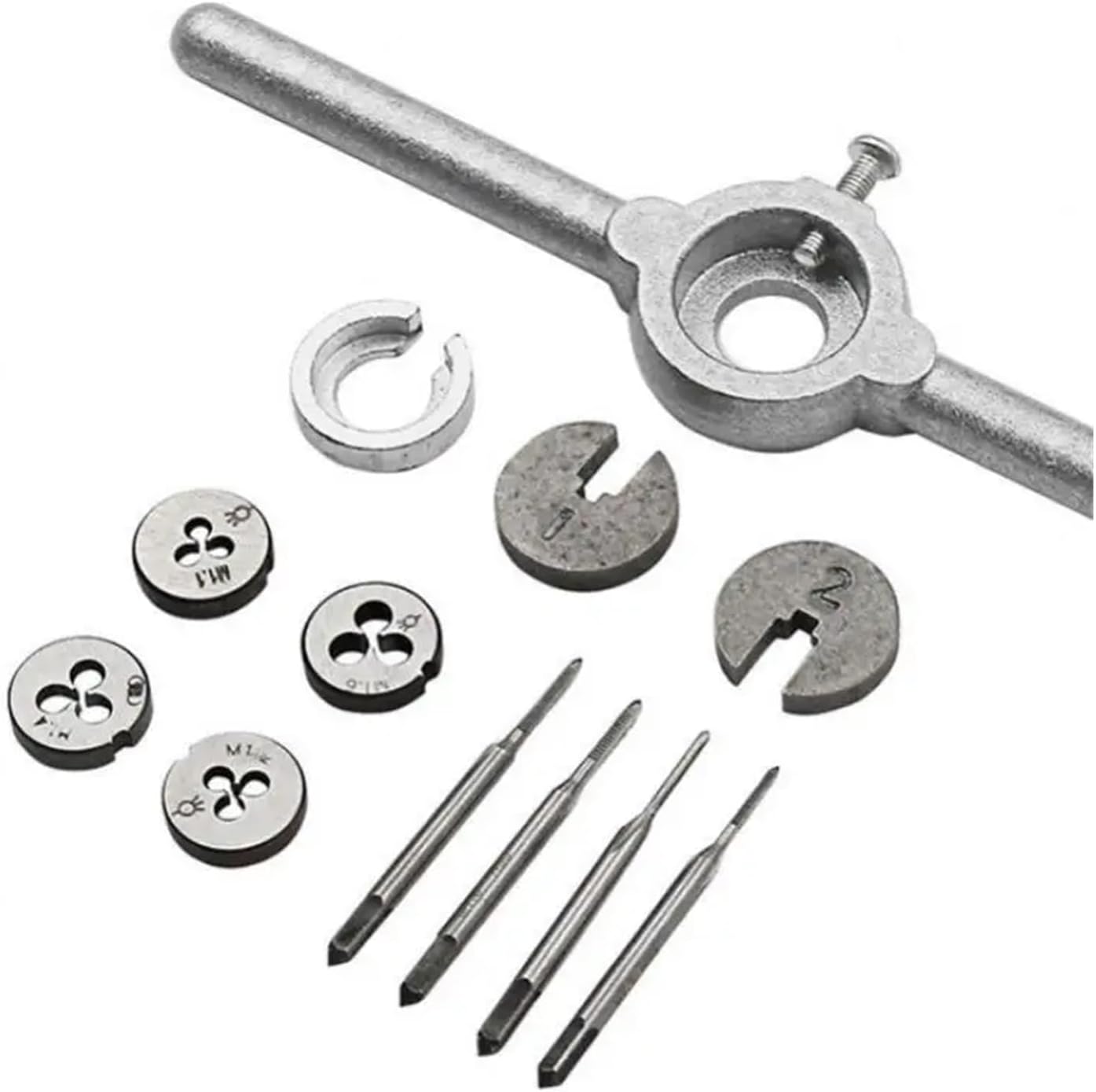 12pcs High Speed Wire Tap Die Set 55 ° Cylindrical Pipe Thread Straight Flute Tap Hand Tap Die Tap Set DIY Metalworking Tools