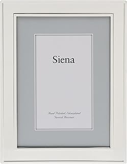 Siena Double Border Plain Silver Picture Frame, Tarnish Resistant Finish...