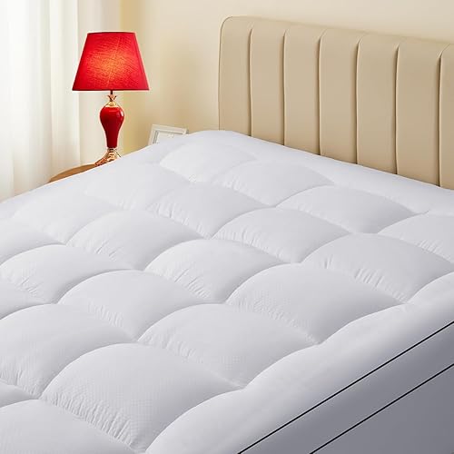 CozyLux Cubrecolchón tamaño Queen, 900GSM, extra grueso, para aliviar el dolor de espalda, funda de colchón de felpa con relleno alternativo de 8-21