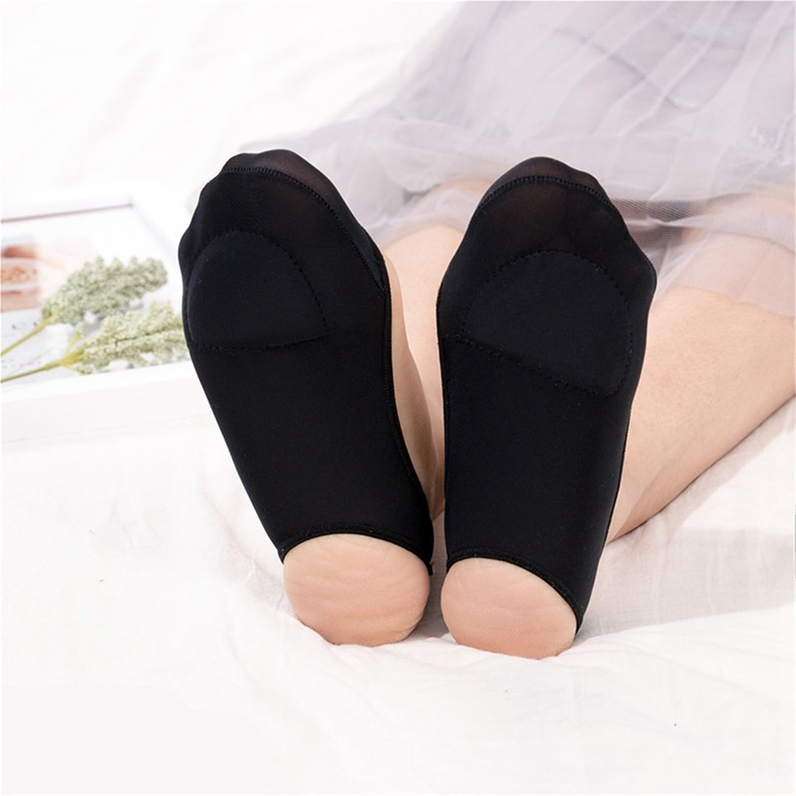 Fantasmini Donna 3 paia di calzini invisibili da barca donna, antiscivolo, scarpe in seta ghiacciata, sottili, con bretelle a mezza palma