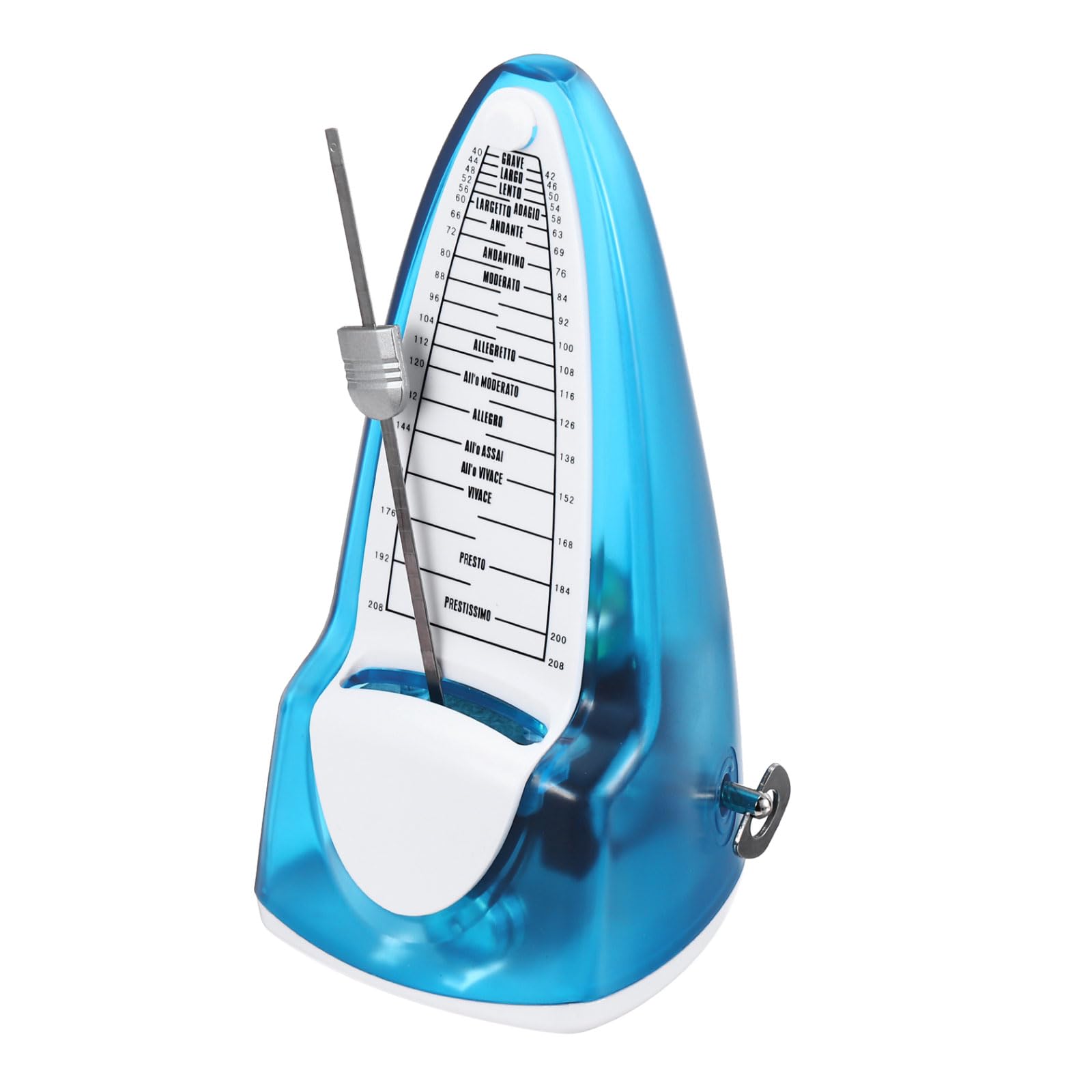 QUARKZMAN Metronomo Meccanico, Alta Precisione Timer Musicale Professionale Metronomo Universale Per Pianoforte Chitarra Violino Ukulele, Blu Trasparente