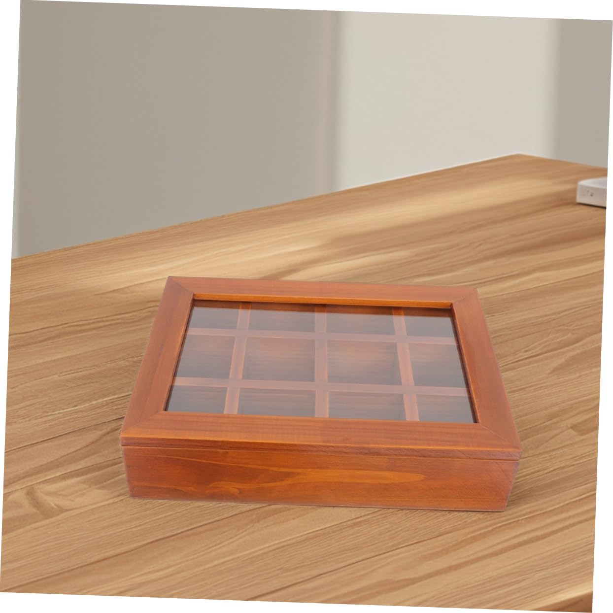 Teebeutel-aufbewahrungsbox aus Holz mit Fächern Transparentem Acryldeckel Luftdichtem Verschluss für Frische Teebeutel für Zuhause und Reisen