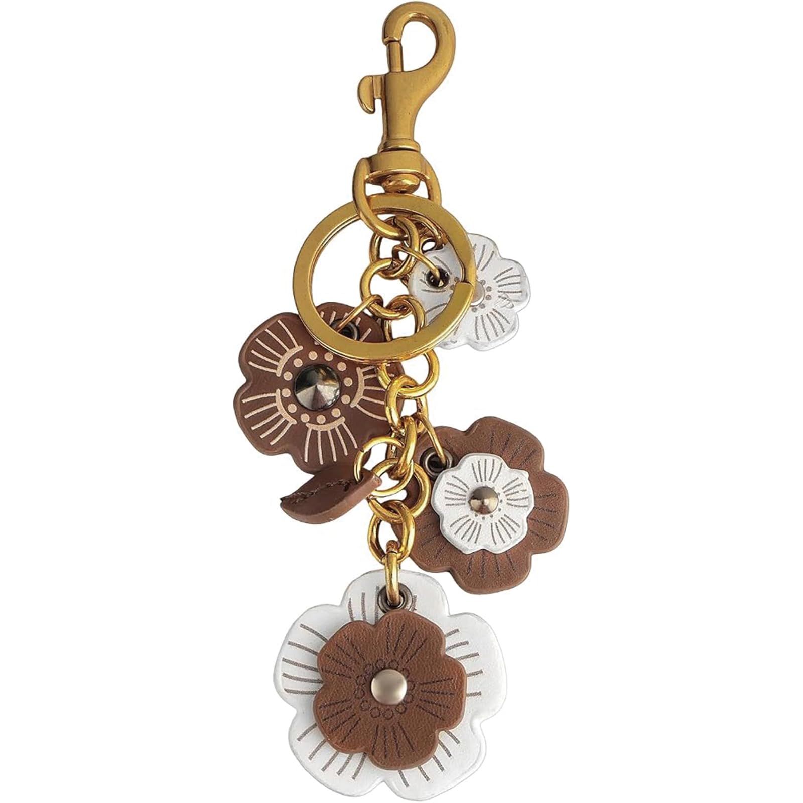 bag charms for handbags, leather flower keychain, 1pcs