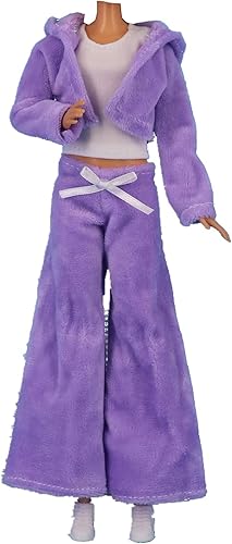 Miniatura 20 de Ropa de muñeca, 5 conjuntos de trajes de primavera pantalones cortavientos sombrero para muñecas de 11.5 pulgadas, accesorios estilo aleatorio (A)