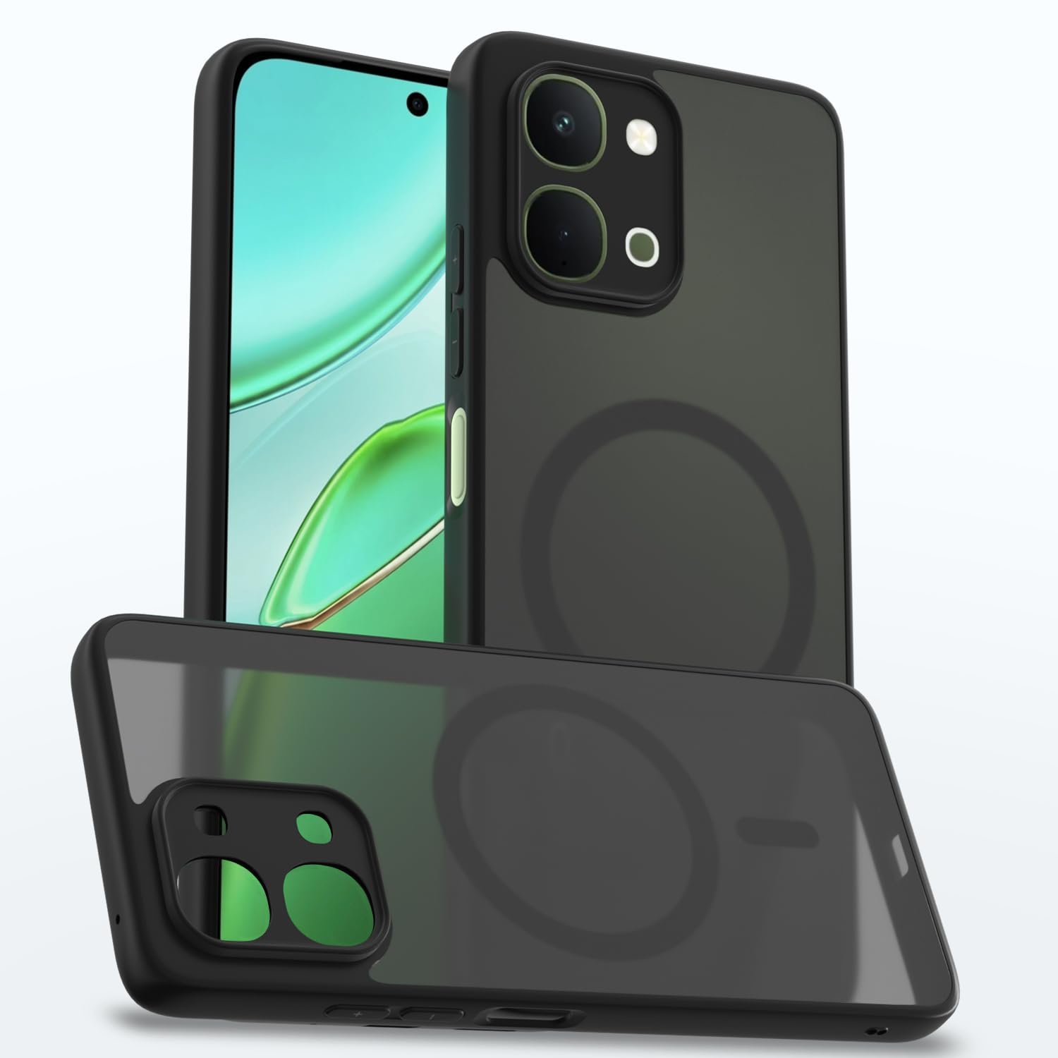 Amazon Basics Back Cover for Vivo T5x, Black - Image 1