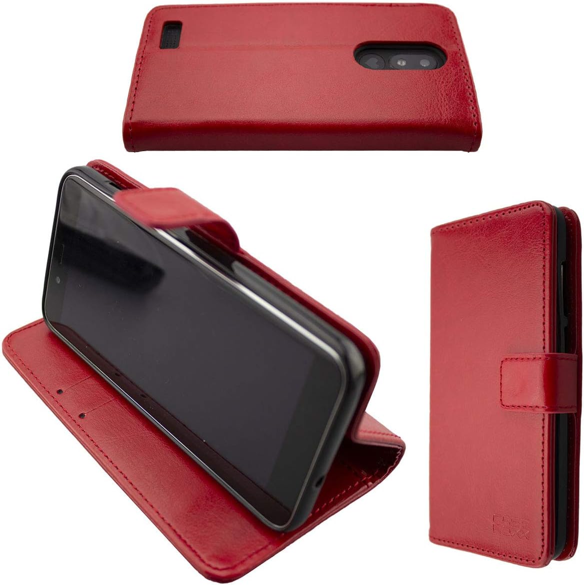 Emporia SMART.5 mini-hoesje compatibel met Emporia E5 SMART 5 mini telefoonhoesje [met schermbeschermer van gehard glas, ringondersteuning] [goudkleurig reflecterend licht] DJH-AX