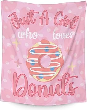 Girls Blanket - 50"x60" Cute Donut Throw Blanket Gifts for Girls - Pink Soft Fuzzy Doughnut Blanket for Bed, Couch & Living Room