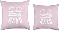 Vista 3 de Read Book Readers Books Reader Glasses Pink Throw Pillow