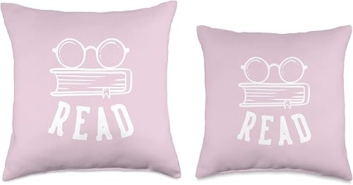 Miniatura 3 de Read Book Readers Books Reader Glasses Pink Throw Pillow