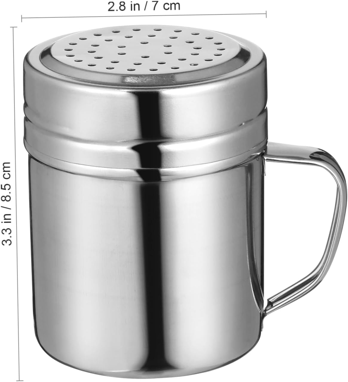 SHOWERORO Stainless Steel Seasoning Shaker Set with Oversized Handle - 6Pcs Spice Containers for Salt Pepper Sugar - Dishwasher Safe Kitchen Gadgets 8.26X3.54X3.14 Inches