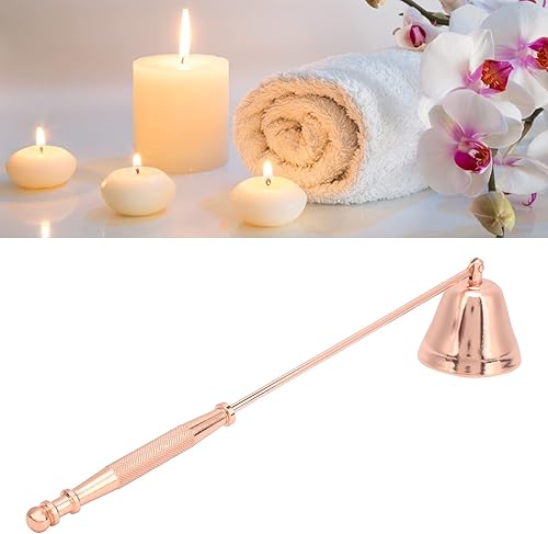 Miniatura 7 de Herramienta de extinción de velas, velas en forma de campana de acero inoxidable para el hogar para la cena (oro rosa)