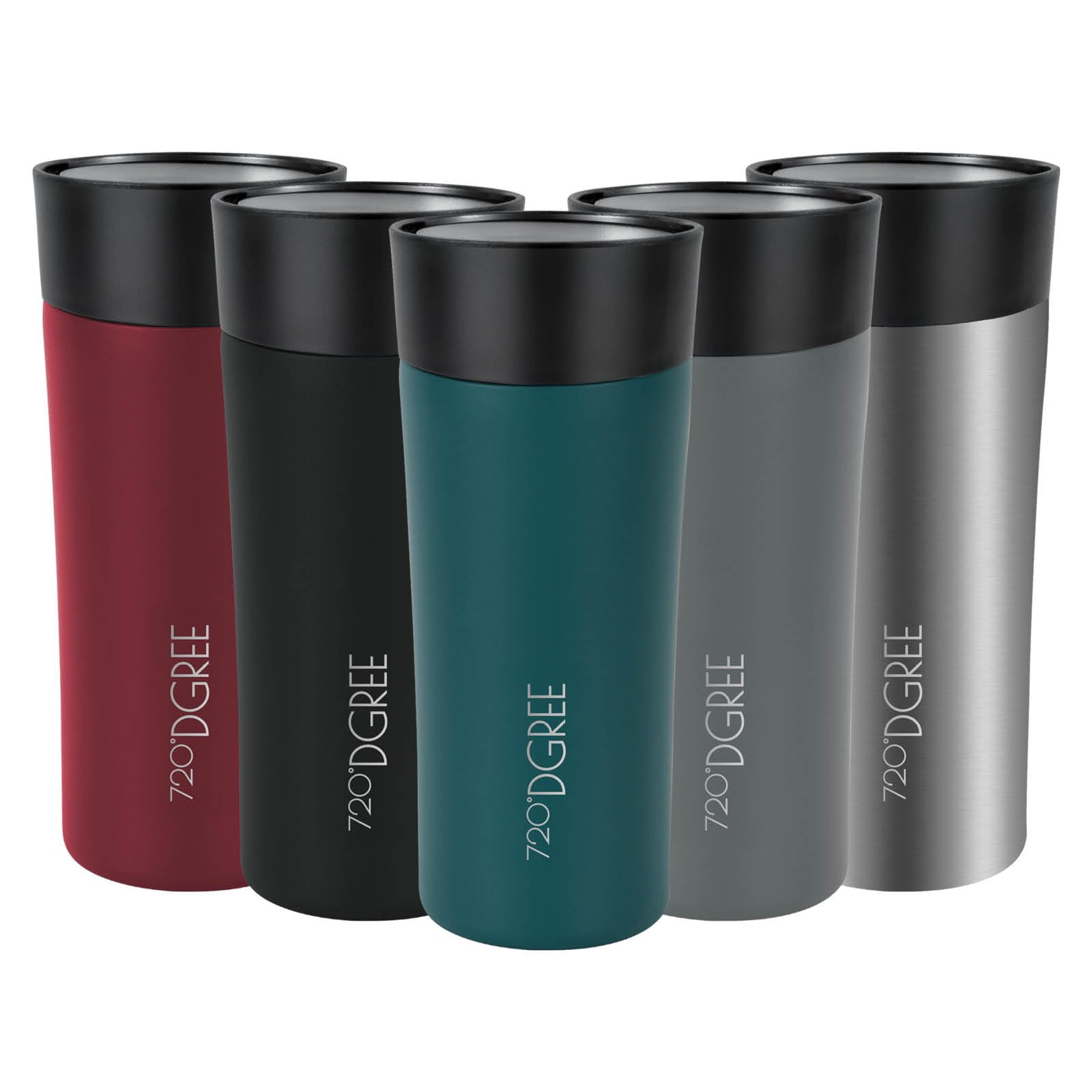 720°DGREE Thermobecher 350ml “PleasureToGo 2.0” - 3 Größen, 5h Heiß, 10h Kalt, Auslaufsicher, BPA-Frei, Hygienisch, 360° Trinköffnung - Schlanker Travel Mug, Thermo Becher To Go - Grün