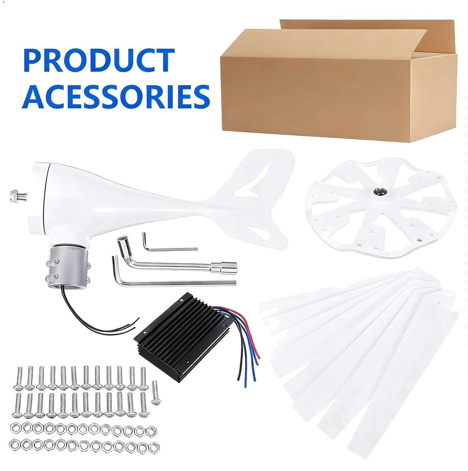 Kit de generador eólico de 3000 W, 5000 W y 8000 W, turbina eólica de levitación magnética de 8 Palas con Controlador MPPT para Equipos de energía Industrial domésticos. 12V-3000W