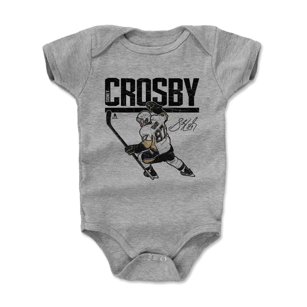 500 LEVEL Sidney Crosby Baby Infant One Piece Bodysuit (6M, Heather Gray) - Sidney Crosby Hyper K