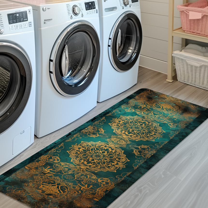 Boho Area Rug 17x51 inches Modern Style Rug Neutral Color Rug Perfect for Decorating Bedroom, Kitchen, Laundry Room, Porch