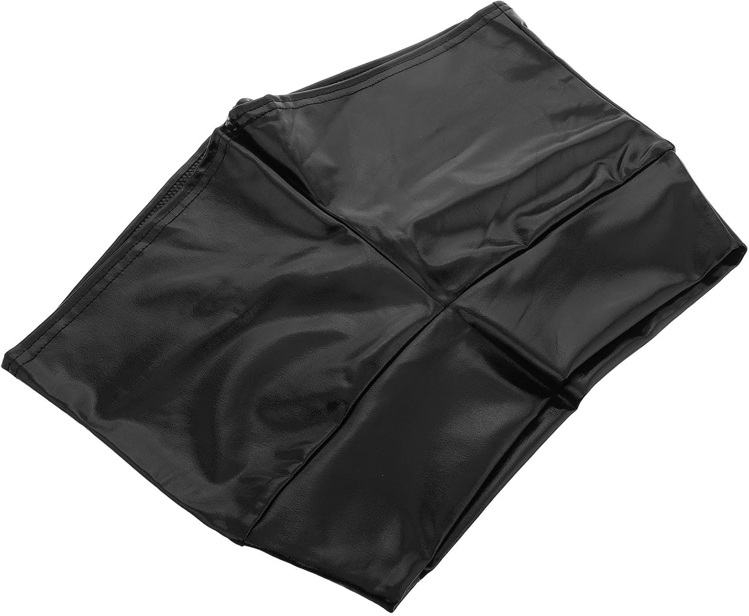 Women Black Pu Micro Shorts with Breathable Material and Unrestricted Movement, Unique Design for Training Sessions and Stage Performances, Shiny Shorts for Women