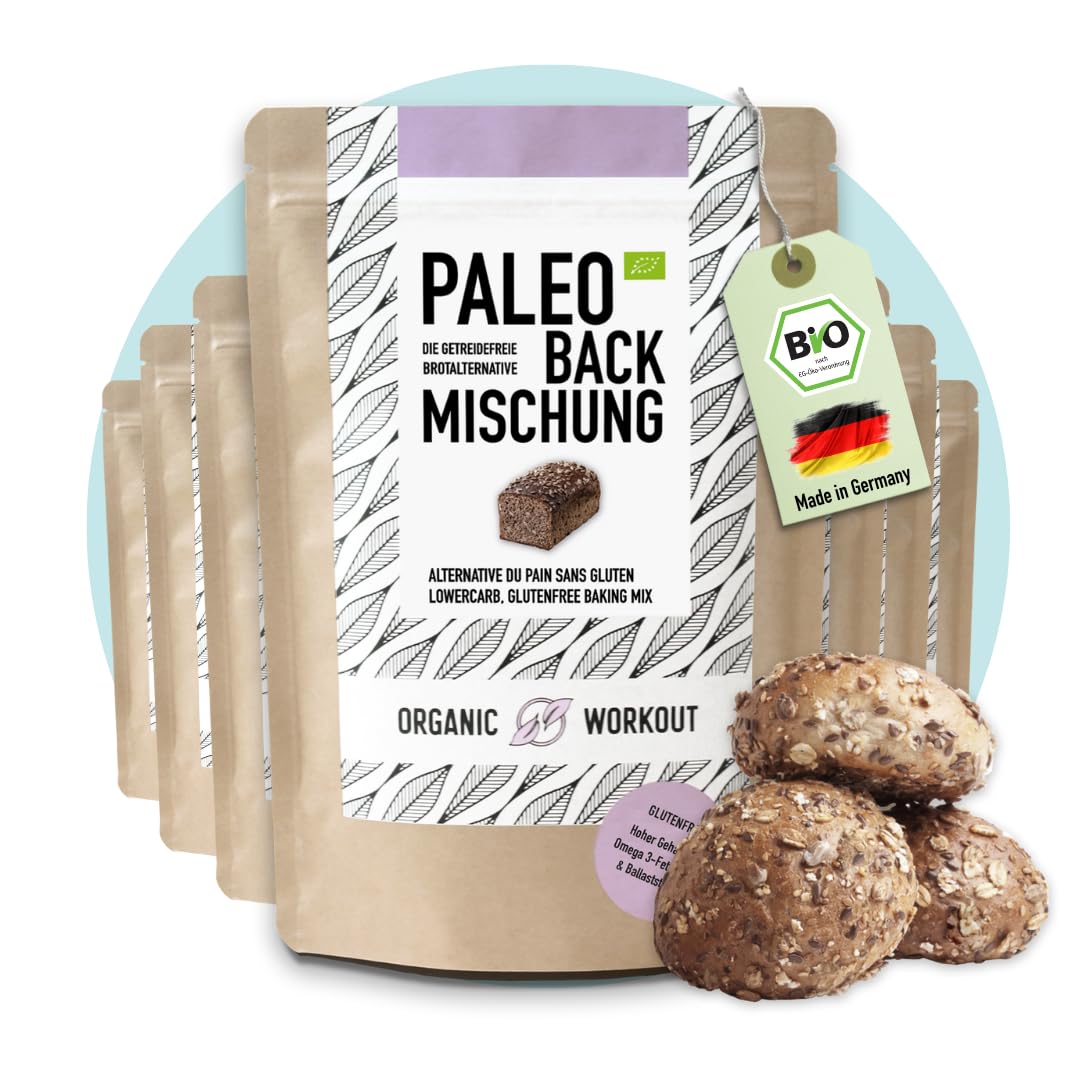 PALEO MIX DA FORNO Confezione da 10 - alternativa al pane biologico, senza glutine, a basso contenuto di carboidrati, proteica, alternativa al pane fitness, alimentazione pulita, senza cereali