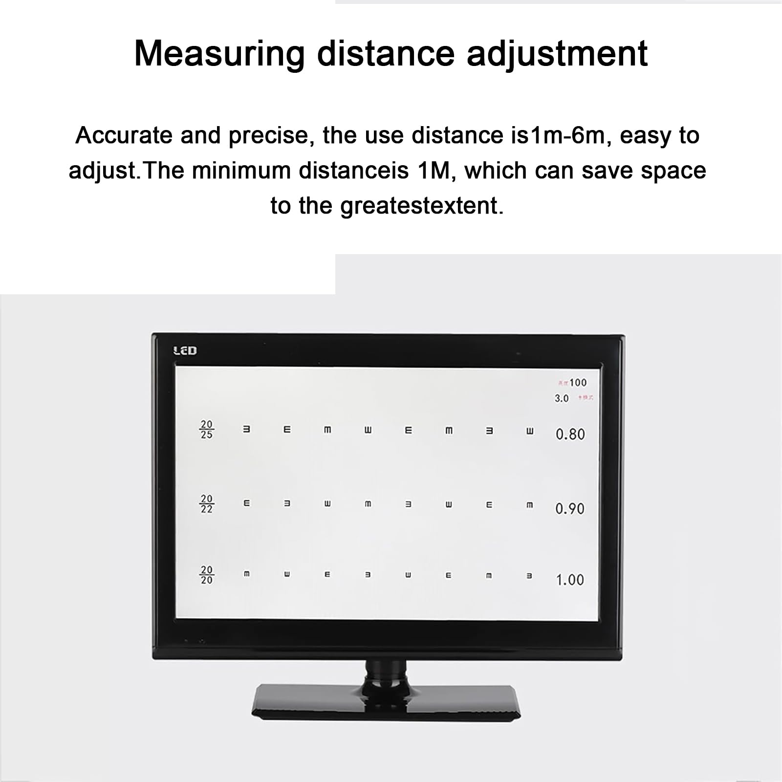 Elektronische Sehtafel, CLCD Elektronische Optische Sehtafeln, Computer-Sehtafel, Mehrere Visuelle Ziele, 1-6 M Messabstand Einstellbar, Für Krankenhaus, Optikergeschäft