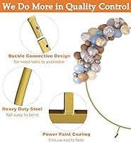 Vista 4 de Arco de boda redondo extra grande de 7 pies para ceremonia, soporte de arco de globos de metal para decoración estable de fiesta, soporte de fondo