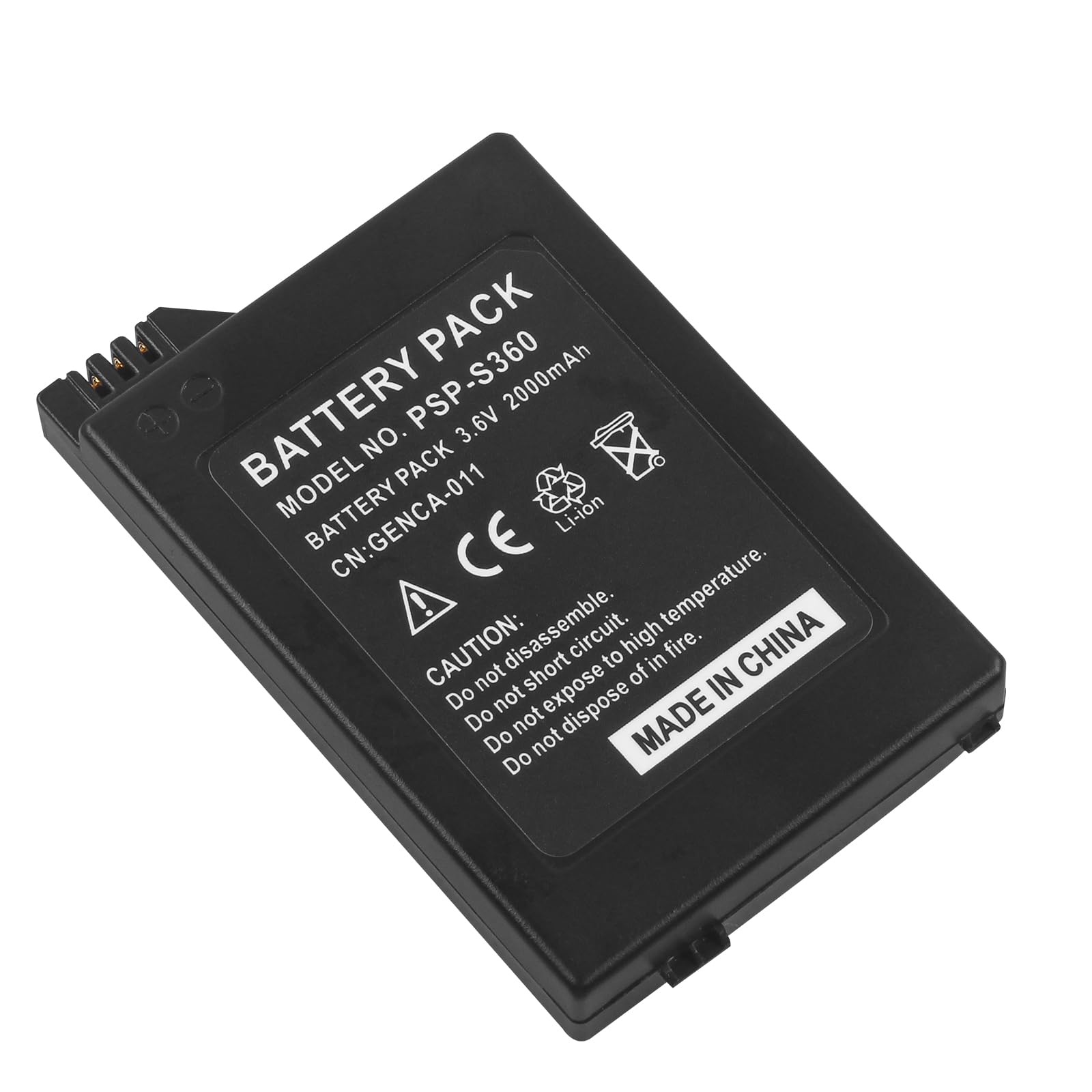 Batterie pour PSP 2000 PSP 3000, 2000 mAh 3,6 V, lithium-ion de rechange, compatible avec Sony PSP 2000 PSP 3000 PSP-S110, avec câble de charge, (pas pour PSP 1000)