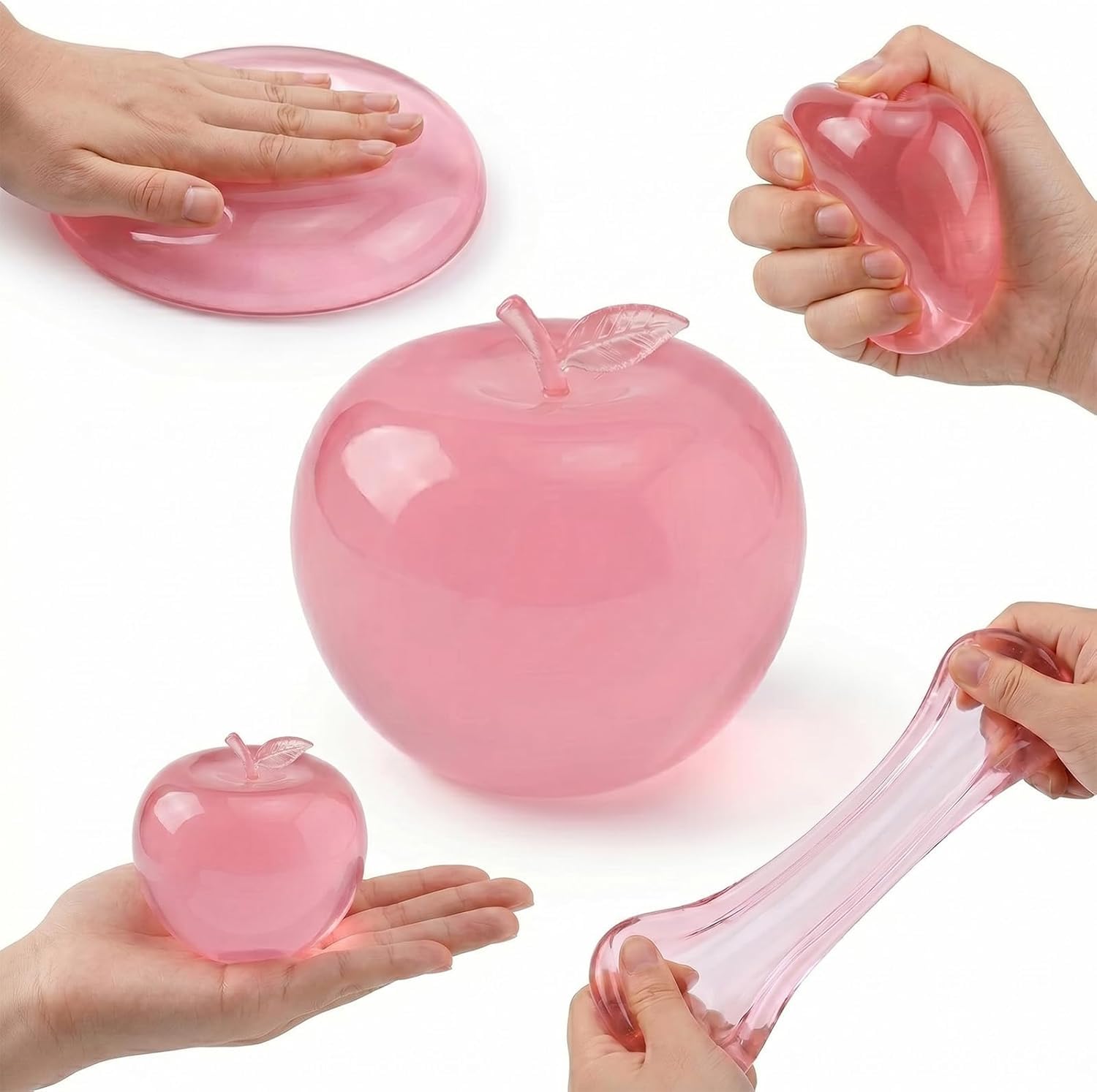 Squeeze Toy Cute Pink Apple Squeeze Toy Moldable Fidget Sensory Soft TPR Stress Relief Toy Mystery Cute Soft Calming for Relaxation Boys Girls Home Office Classroom