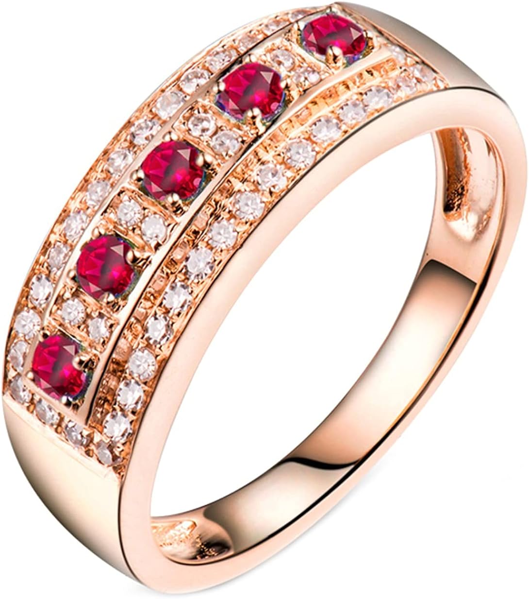 Ficha Técnica Daesar Anillo Oro Rosa Mujer 18K Oval Rubí Rojo
