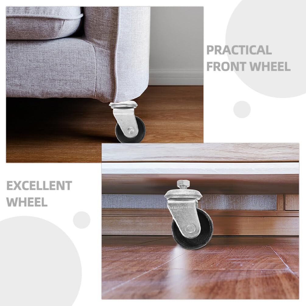 Housoutil 2pcs Hydraulic Horizontal Jack Accessory Wheel Heavy Duty Metal Wheel Jack Caster Wheel