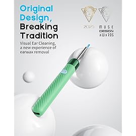 Ear Wax Removal Tool Camera Otoscope with Light, Ear Wax Removal Kit with 6 Ear Pick, Ear Camera- Green