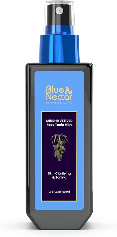 Blue Nectar Shubhr Tônico Facial em Névoa com Água de Vetiver Destilada a Vapor, Sem Álcool, Fragrâncias Sintéticas, Parabenos e Sulfatos