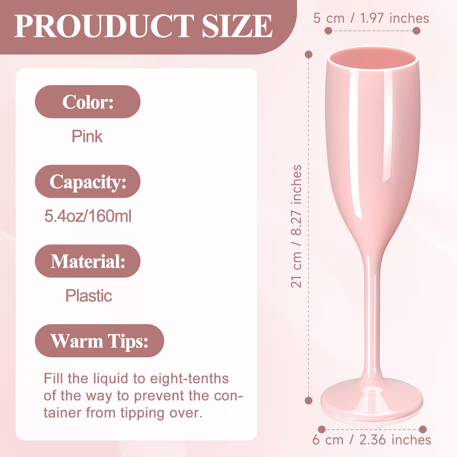 Lot de 12 flûtes à champagne réutilisables en plastique incassable pour mariage, Noël, fête d'anniversaire - 153 ml