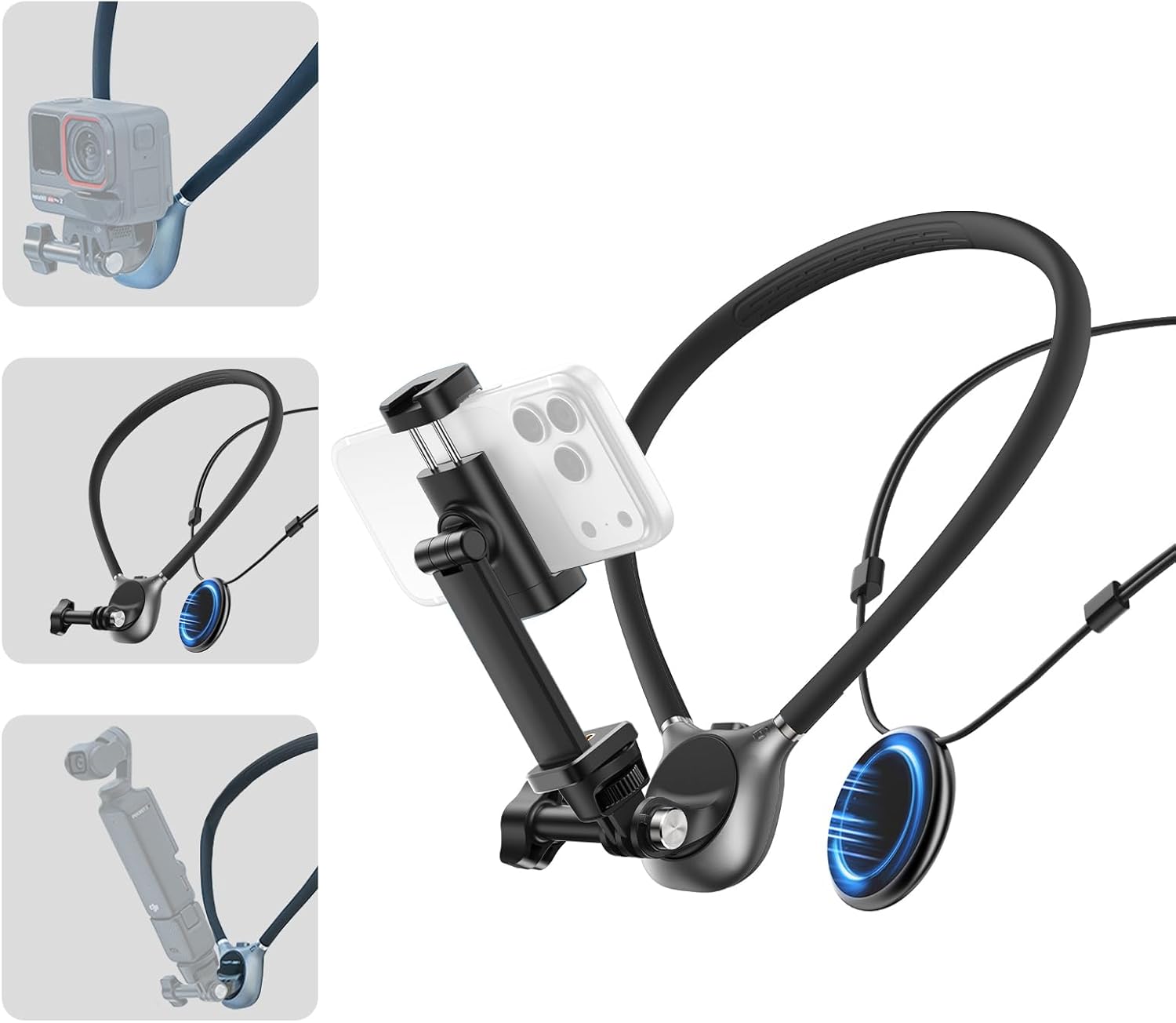 Magnetic Neck Phone Holder for Video Recording POV Phone Camera POV Chest Mount for Gopro DJI Osmo, Pocket 3 Neck Mount,Ideal for Vlogging, Live Streaming, Cooking, Sports