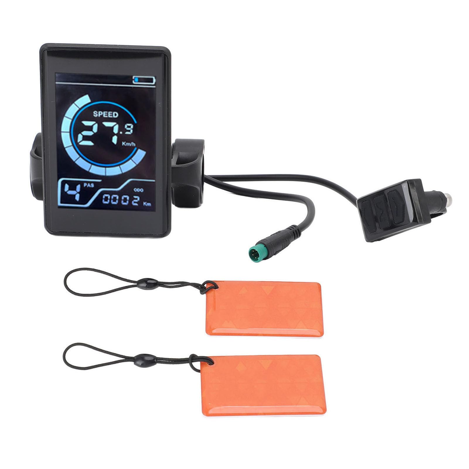 Cycling Display Meter, LCD Display Control Panel Screen ycling Computers with 2 NFC Cards 5 Pin Replacement for Electric Bikes Scooters