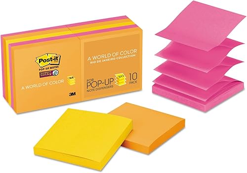 3M R33010SSAU Post-it SS - Notas emergentes, 3 x 3, colores de Río de Janeiro, paquete de 10