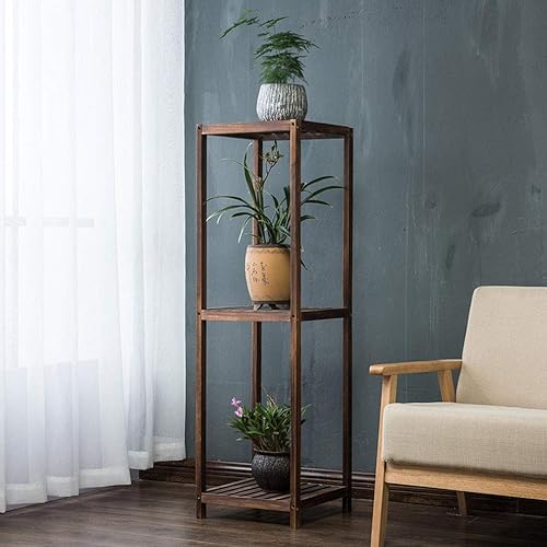 Miniatura 6 de Soporte para plantas de madera maciza,Soporte para plantas de 3 niveles,Interior Sala de estar Balcón Estante para plantas de pie