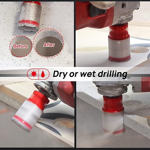 Miniatura 4 de DT-DIATOOL Broca de núcleo de diamante de 1 pulgada con fresado de diamantebroca de dedo para perforar agujeros de ampliación de azulejos de