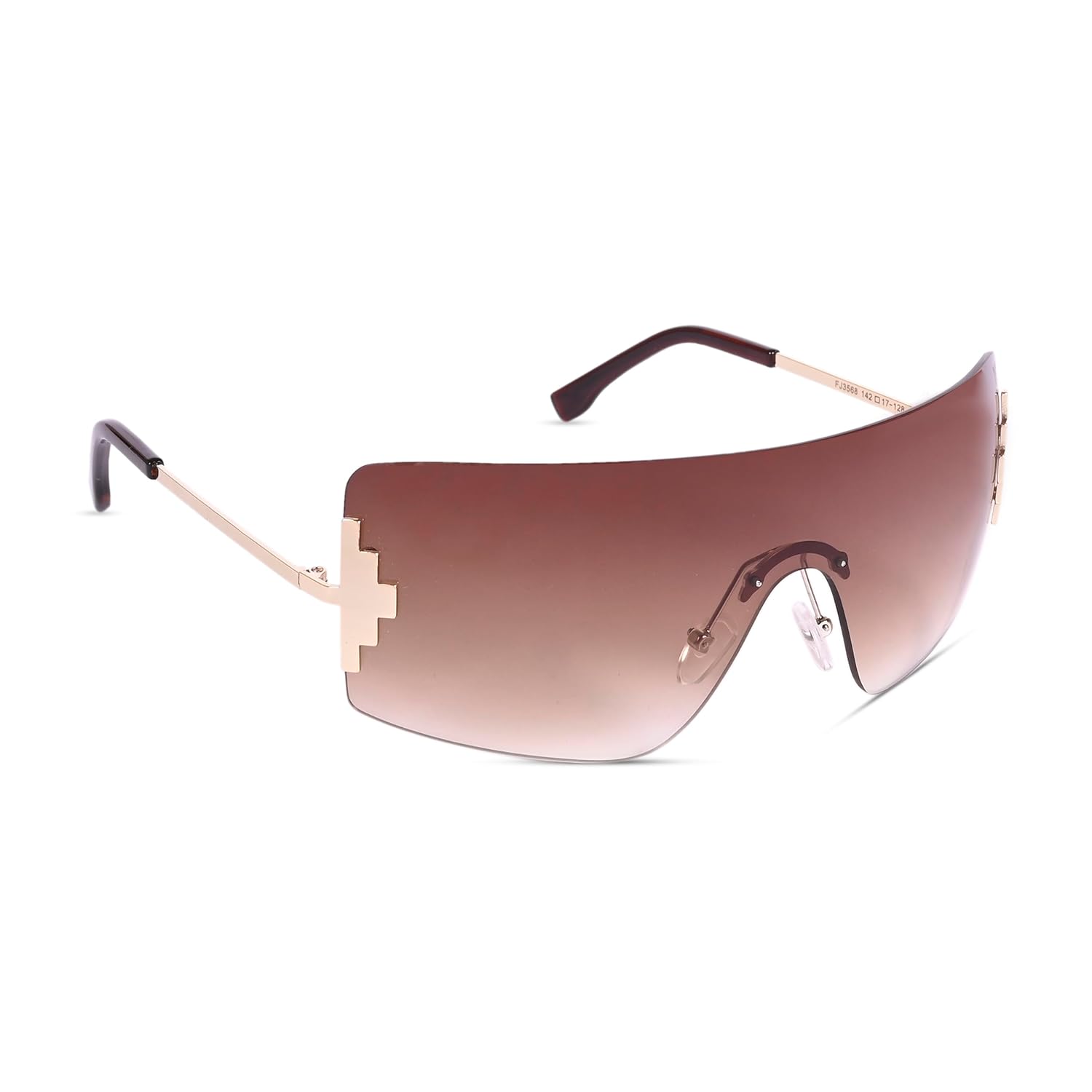 Voyage UV Protected & Gradient Brown & Clear Wrap-Around Sunglasses for Men & Women (3568MG4118)