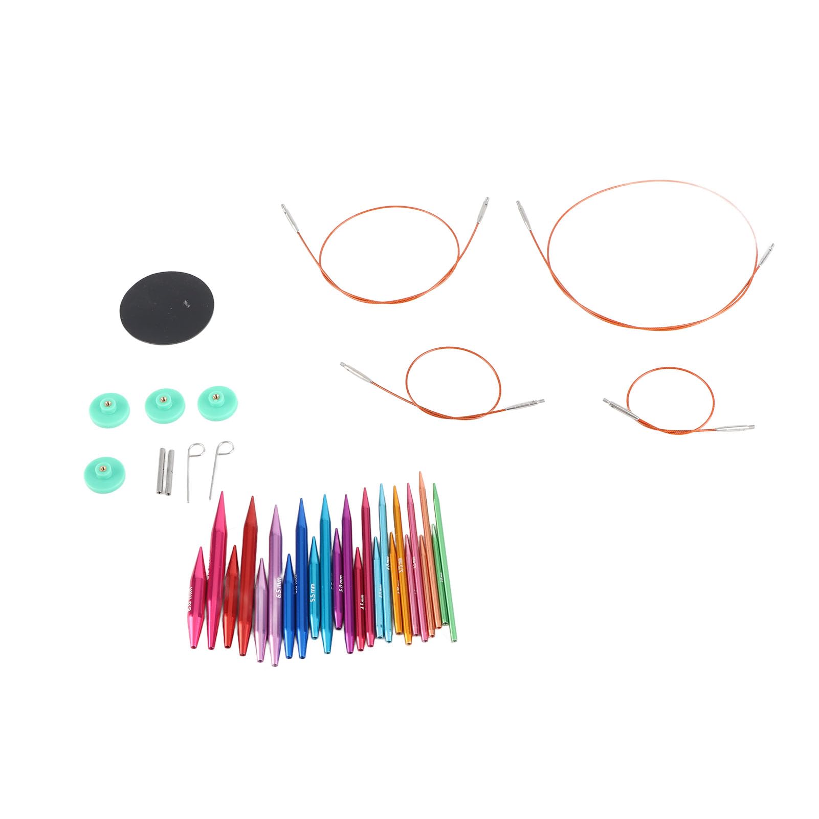 Hamwesh Conjunto de Agujas de Tejido Circular, Aluminio Intercambiable de 3 Mm a 8 Mm Oxidado con Bolsa de Almacenamiento para Proyectos de Tejido a Mano de Bricolaje