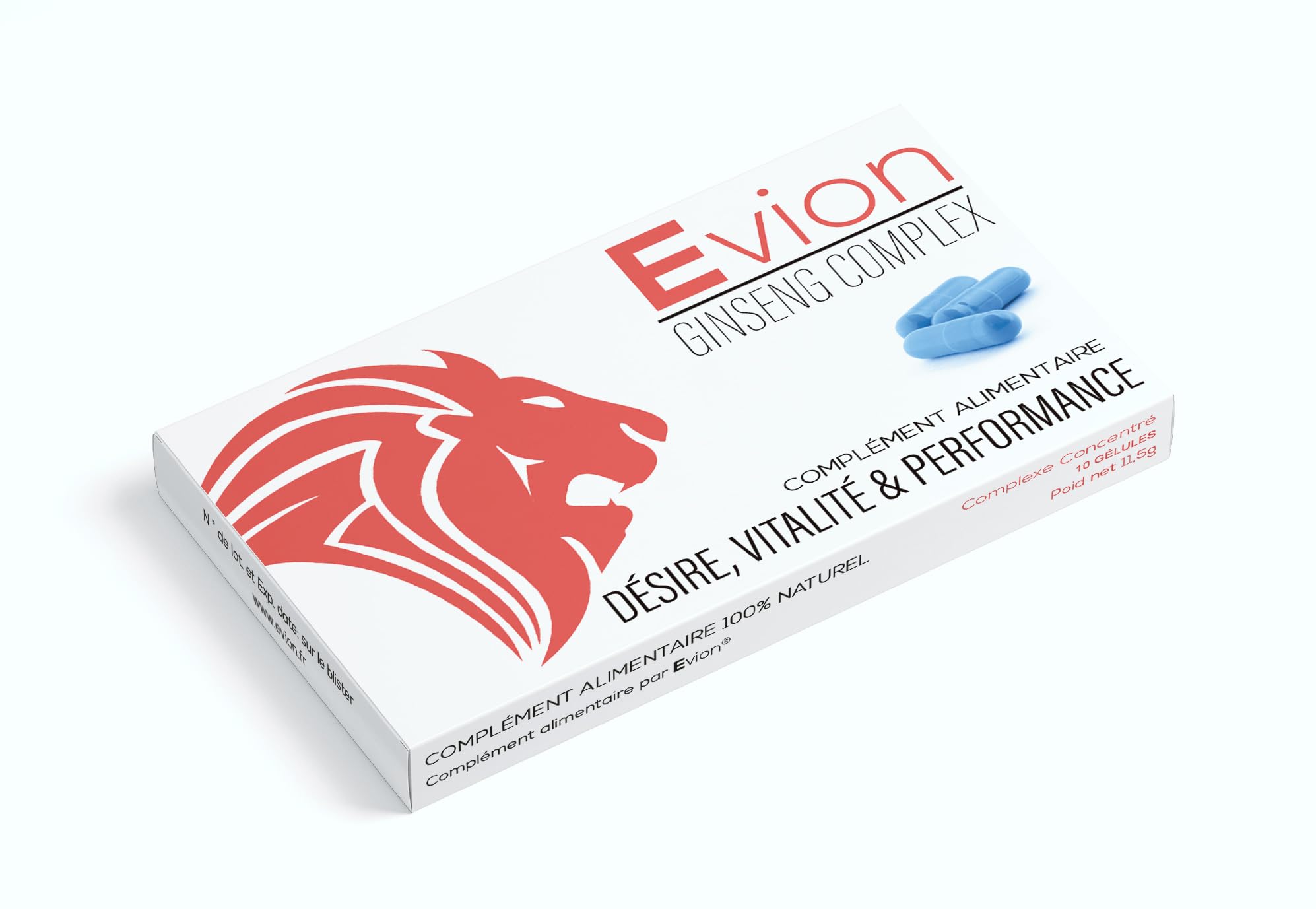 EVION - Complément Alimentaire Ginseng Complex pour Homme - Formule Virilité Homme - 10 Gélules