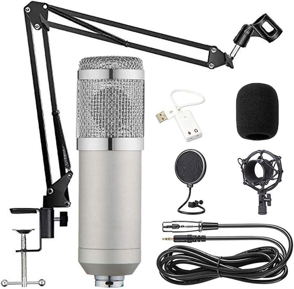 Kit de microphone à condensateur ELzEy doté d'un bras de ciseaux articulé stable