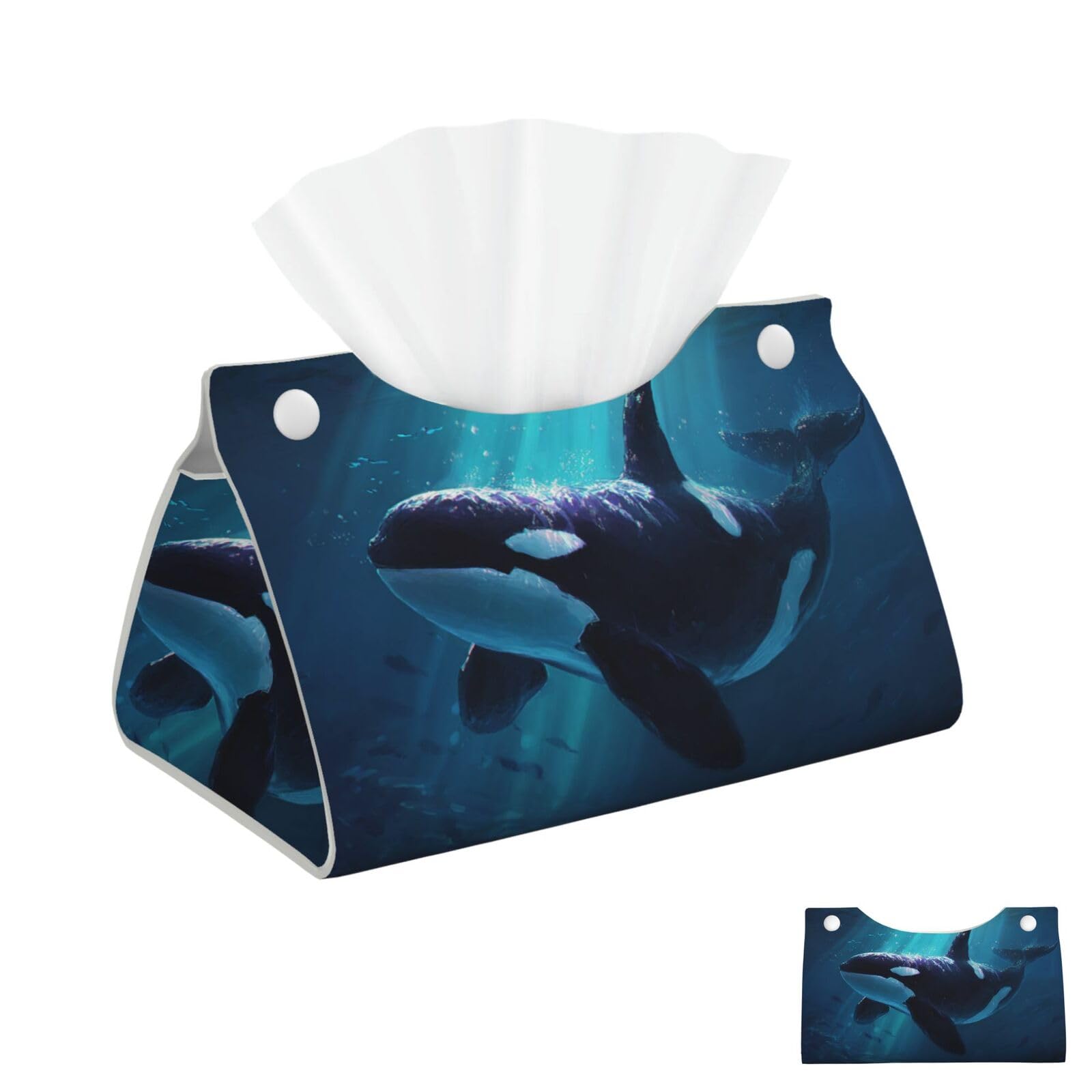 Orca Killer Whale Tissue Box Cover Square Cube Boxes