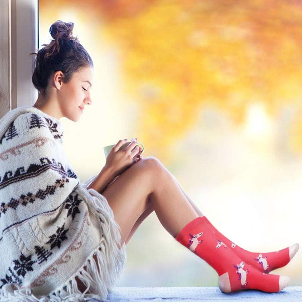 Fun Colorful Socks Patterned Funky Happy Crew Sock Combed Cotton Stockings Packs - Image 9