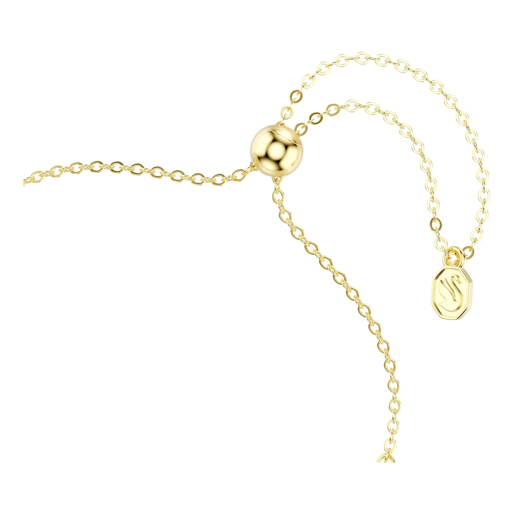 Swarovski Imber Pulsera, Talla Redonda, Azul, Acabado En Oro De 18 Quilates