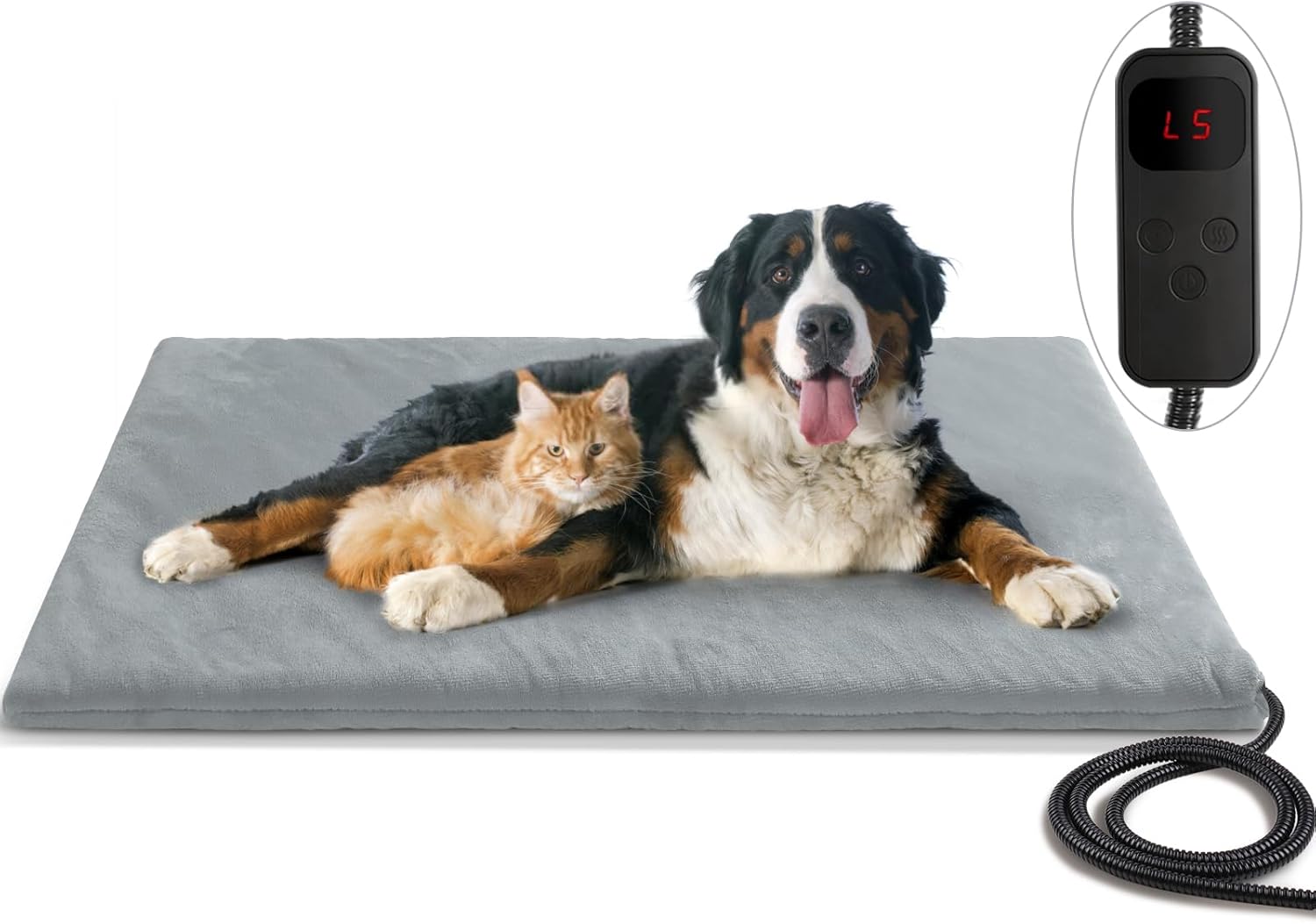 Clawsable XXLarge Heated Dog Bed Pad - Waterproof, Adjustable Temp & Timer
