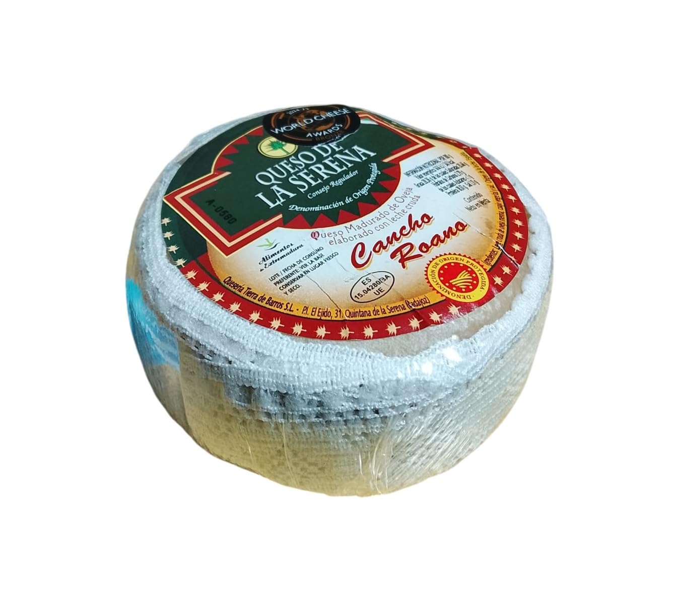 Queso Mini Torta de la Serena Cancho Roano – Ganador Mejor Torta de la Serena 2024 | Elaborado por Quesería Tierra de Barros | Queso de Oveja Cruda – Cremoso, Untable y Gourmet 400g