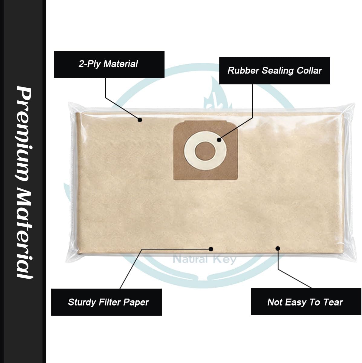 3 Pack CMXZVBE38749 Vacuum Dust Bags Compatible with Craftsman 16-20 Gal Shop Vac, Replacement for CMXEVBE17595 & CMXEVBE17596, Disposable Dry Vac Filter Bags for Drywall Dust & Workshop Cleanup