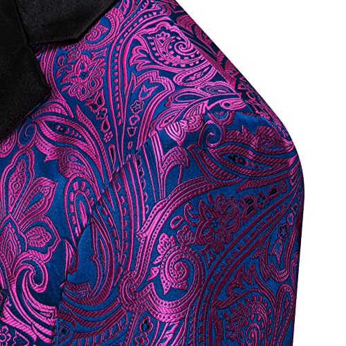 Image of Barry.Wang Blazer for Men Paisley Sport Coat Lightweight Suit Jacket Regular Tuxedo Flower Mardi Gras Carnival Gift