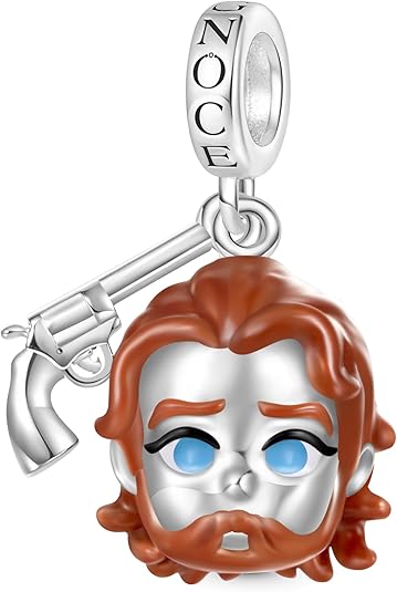 GNOCE Walking Dead Rick Grimes Pendant Dangle Charm for Women, S925 Sterling Silver Dangle Charms for Her Wife, Valentine‘s Day, Mother’s Day Jewelry Gift