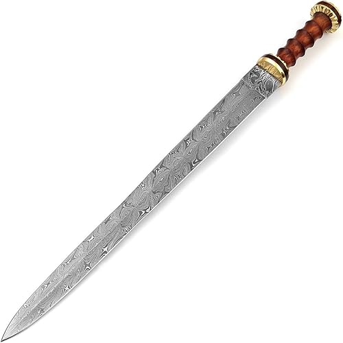 Miniatura 8 de Armory Replicas™ Hand-Forged Damascus Roman Gladius Sword with Leather Sheath – Collector & Reenactment Ready