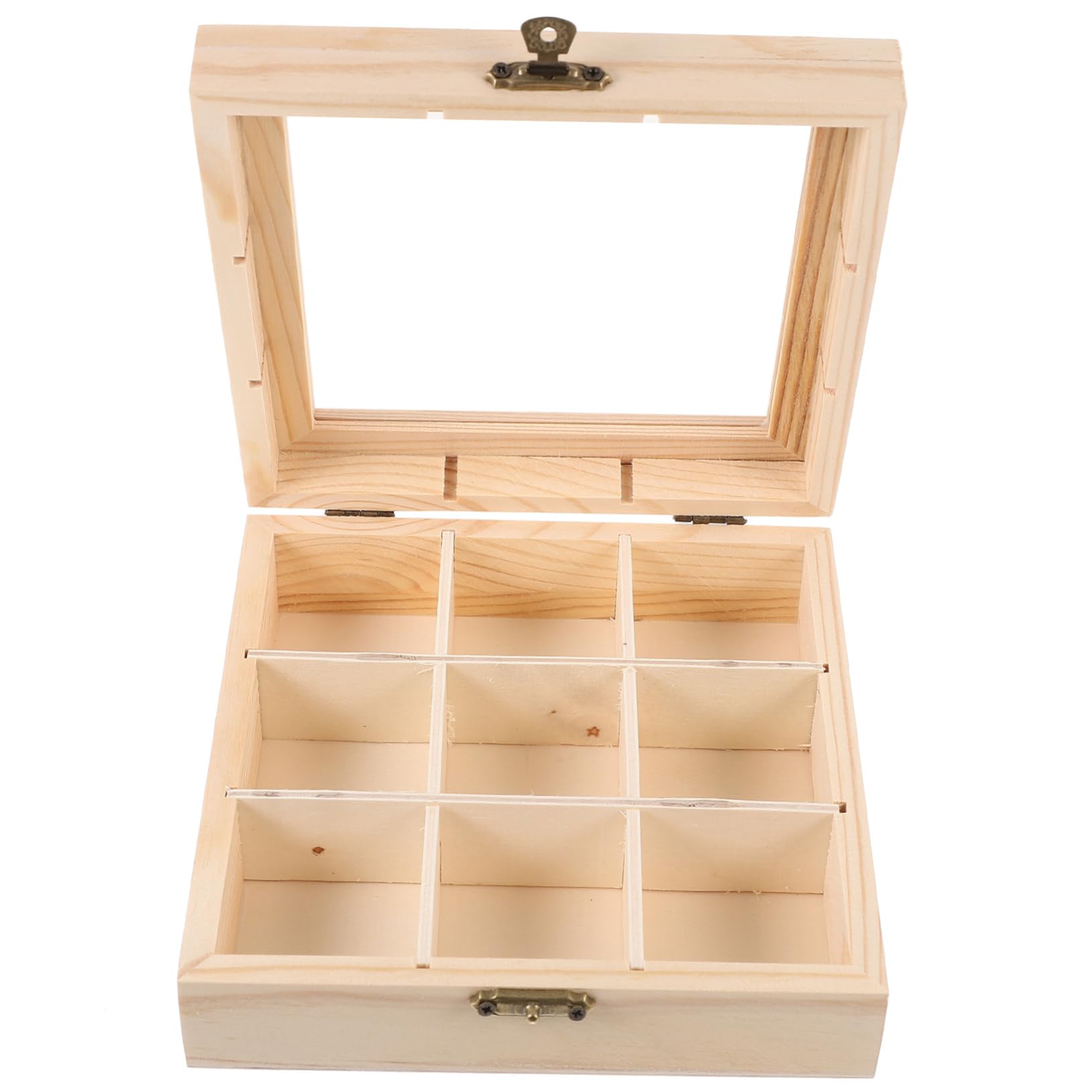Luxshiny Tea Bag Organizer Countertop Tea Storage Wooden Compartment Home Hotel Decor