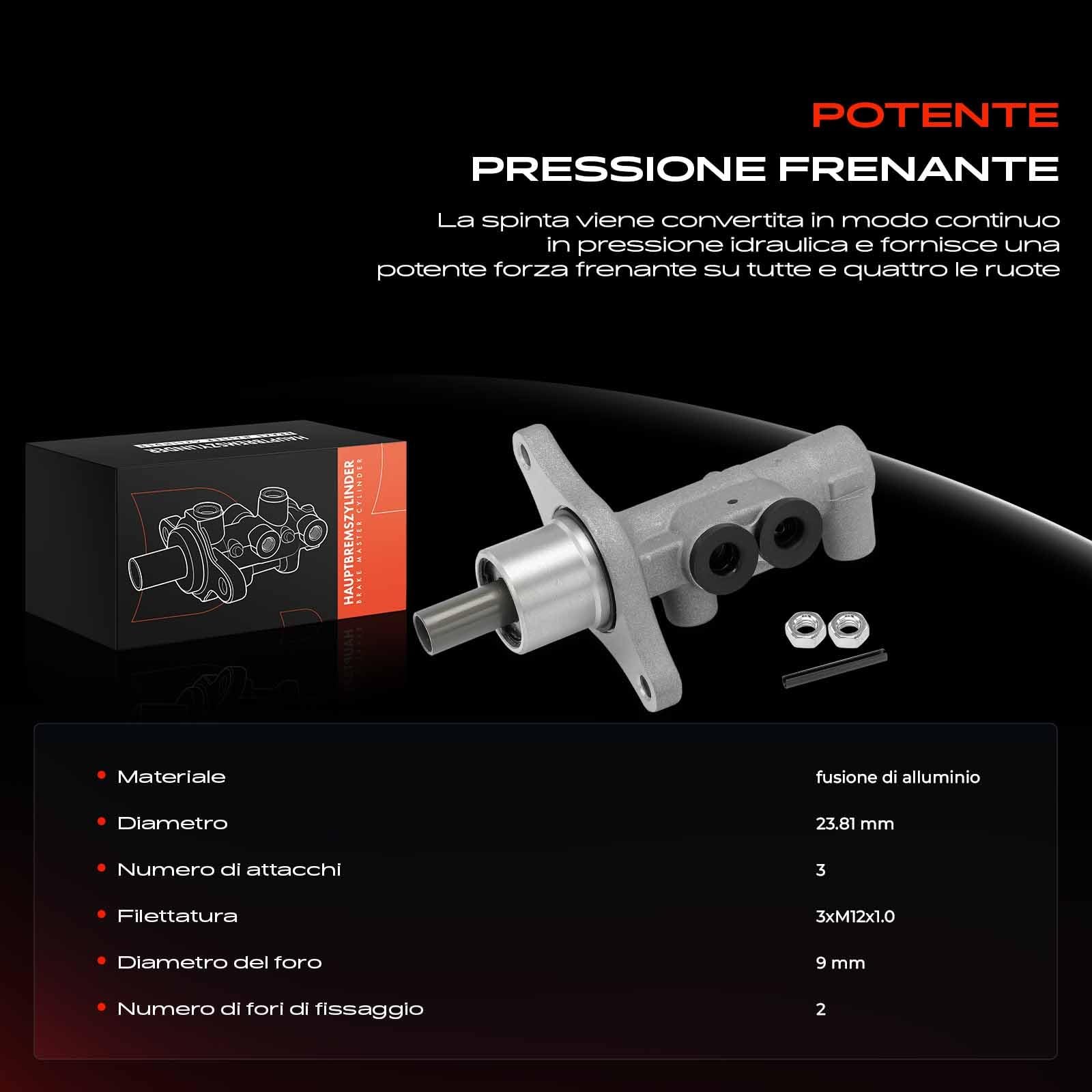 Frankberg Cilindro freno principale Cilindro freno Compatibile con A3 8L1 Oct.via I 1U2 1U5 Golf IV 1J1 1J5 Golf V 1K1 Bo.ra 1J2 1J6 New Beetle 1C1 9C1 Toledo II 1M2 Replace# 1J1614019F